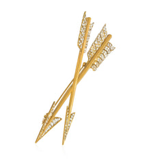 Antique crossed arrows rose-cut diamond brooch