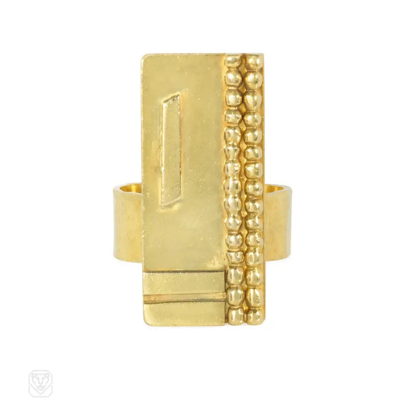 Jean Despres Modernist gold ring