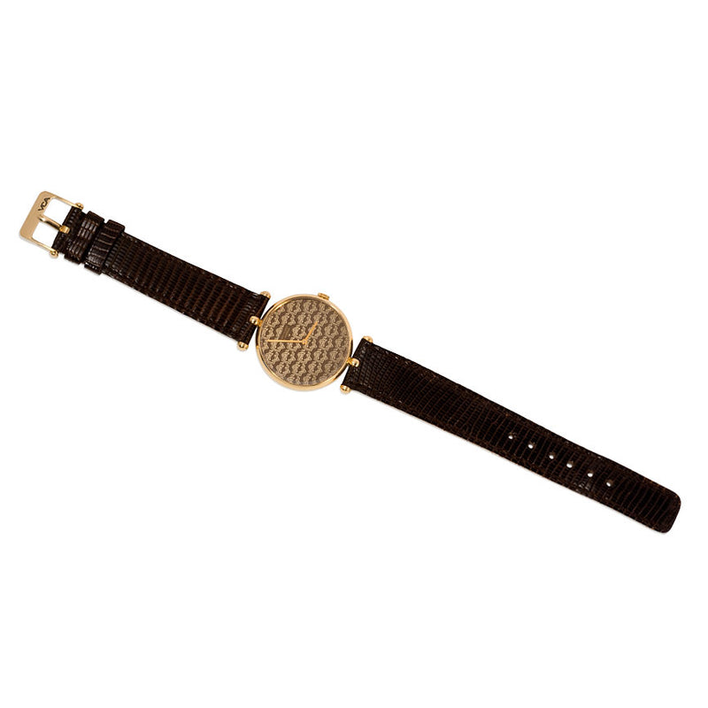 Logo patterned gold wrist watch, Van Cleef & Arpels