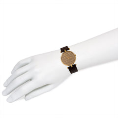 Logo patterned gold wrist watch, Van Cleef & Arpels