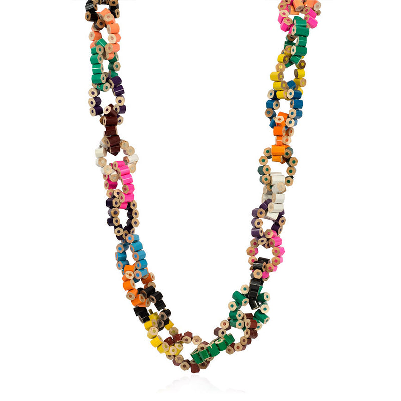 Colored pencil necklace, Margherita Marchioni