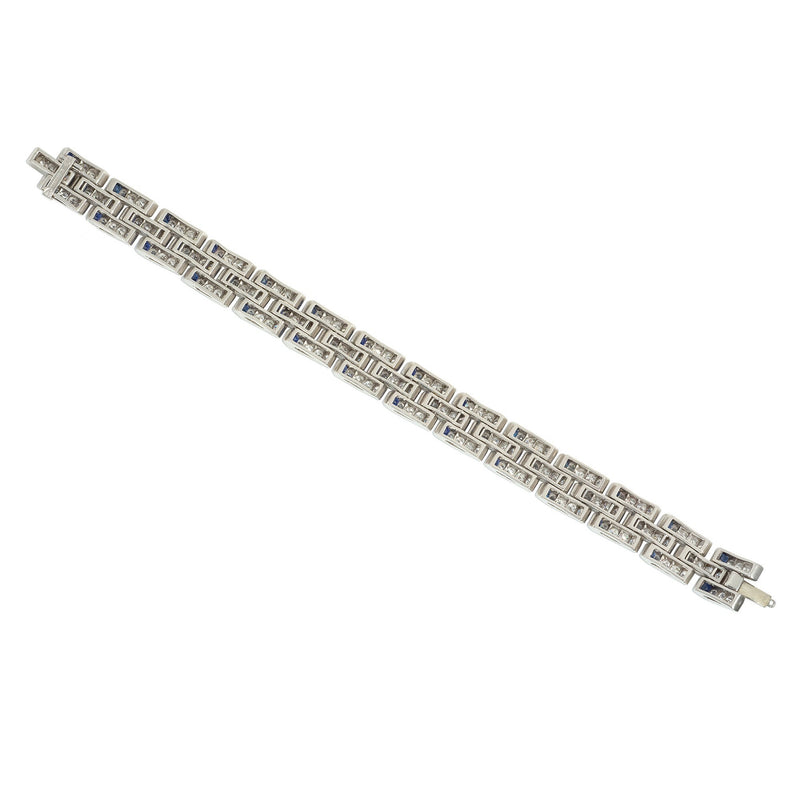 Marcus & Co. Art Deco diamond and sapphire "Escalier" bracelet