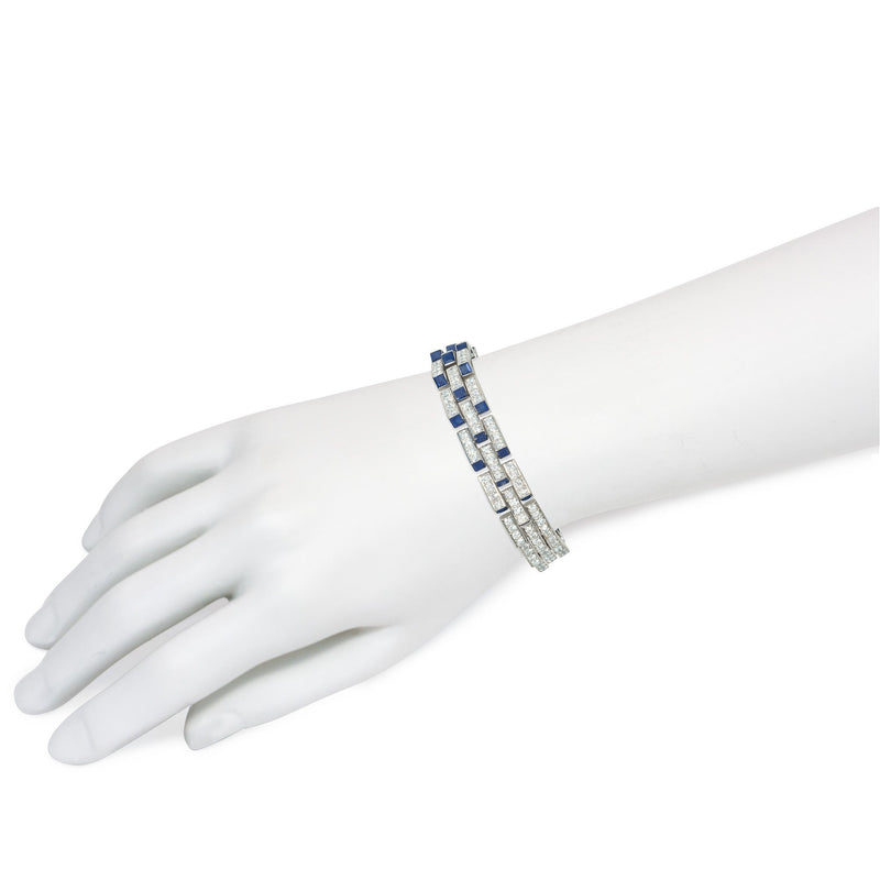 Marcus & Co. Art Deco diamond and sapphire "Escalier" bracelet
