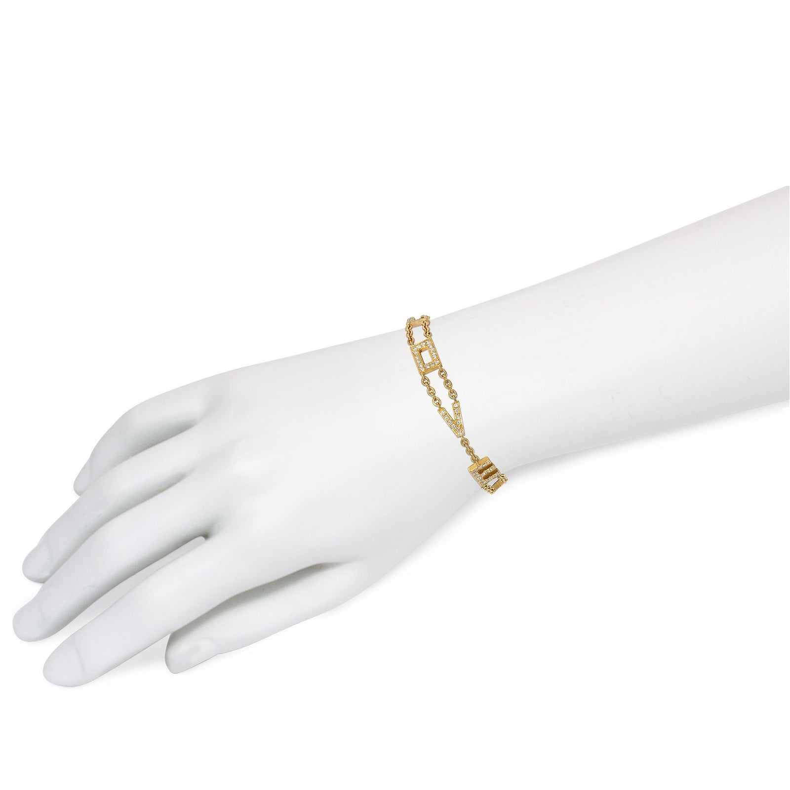 Mid-Century French "I Love You" gold and diamond bracelet