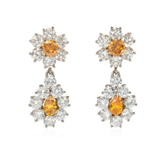 Mid-Century interchangeable multi-gem brooch and earrings set