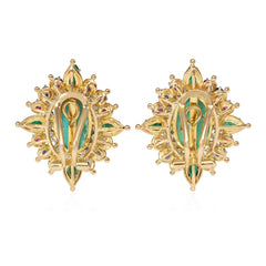 Mid-Century turquoise and multi-gem earrings