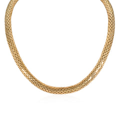 Mid-Century Lenfant for Hermès "Orvet" gold cylindrical necklace