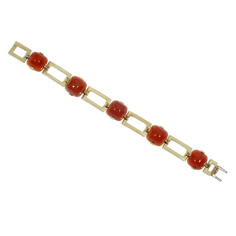 Art Deco gold and carnelian bracelet