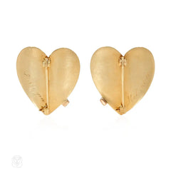 Retro Flato ruby and gold heart pins