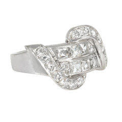 Retro French-cut diamond cocktail ring