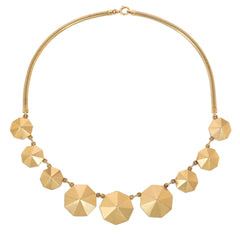 Retro hexagonal plaque necklace