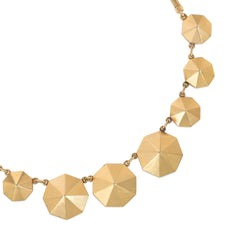 Retro hexagonal plaque necklace