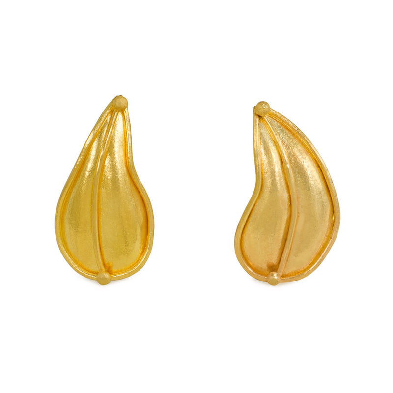 22k gold leaf earrings, Sara Bacsh