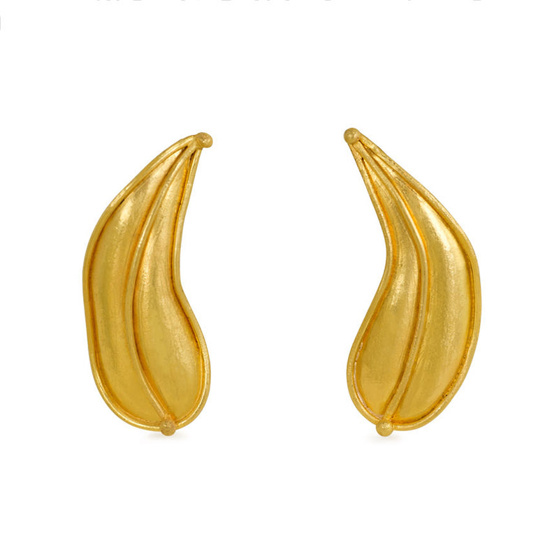 Handcrafted 22k gold earrings, Sara Bacsh