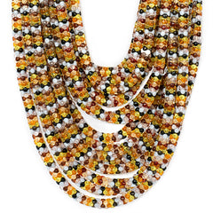 Multi-row acrylic bead necklace in browns and whites