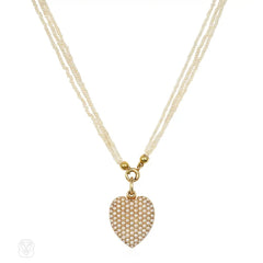 Sloan And Co. pavé heart pendant necklace