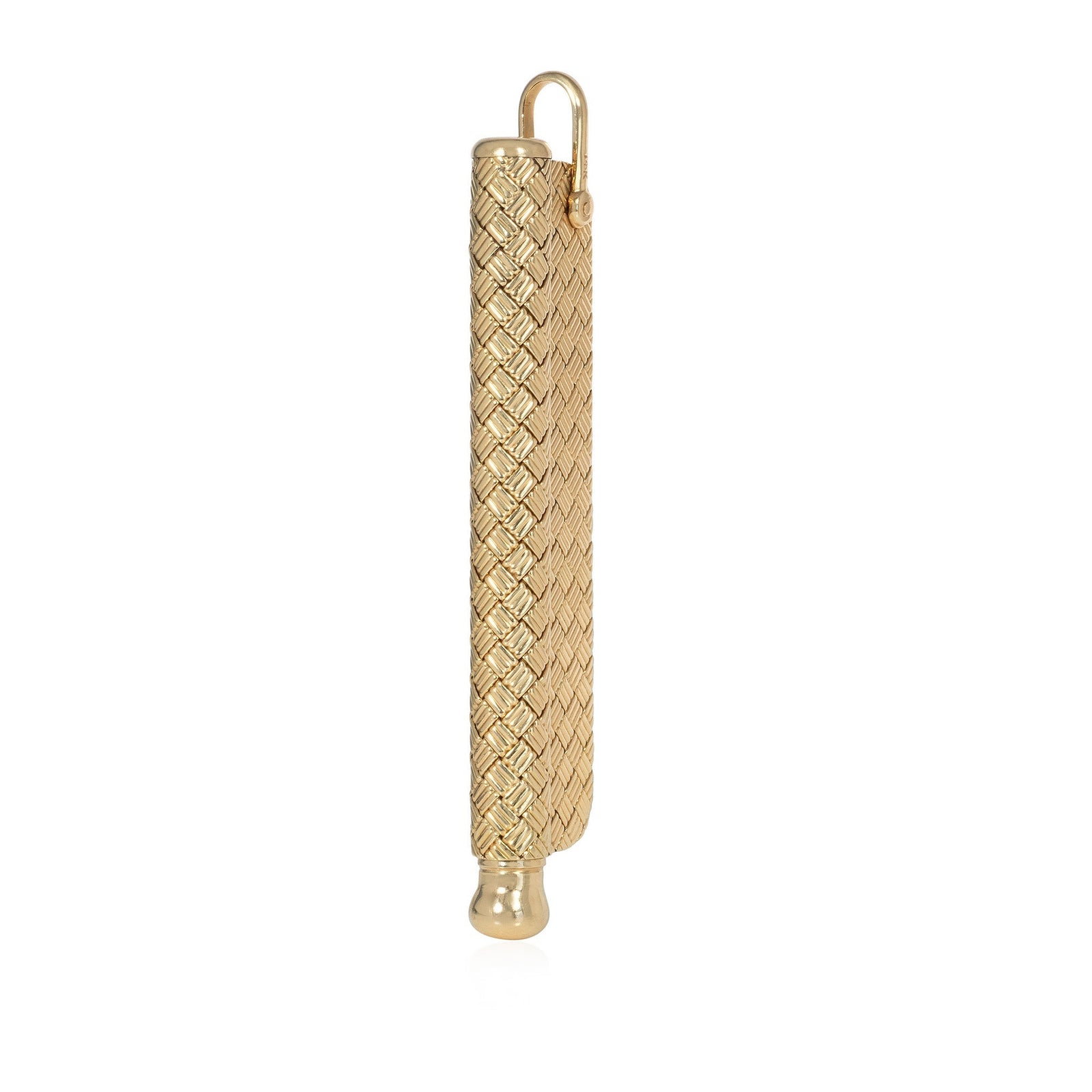 Tiffany Retro gold basket weave pen and knife pendant