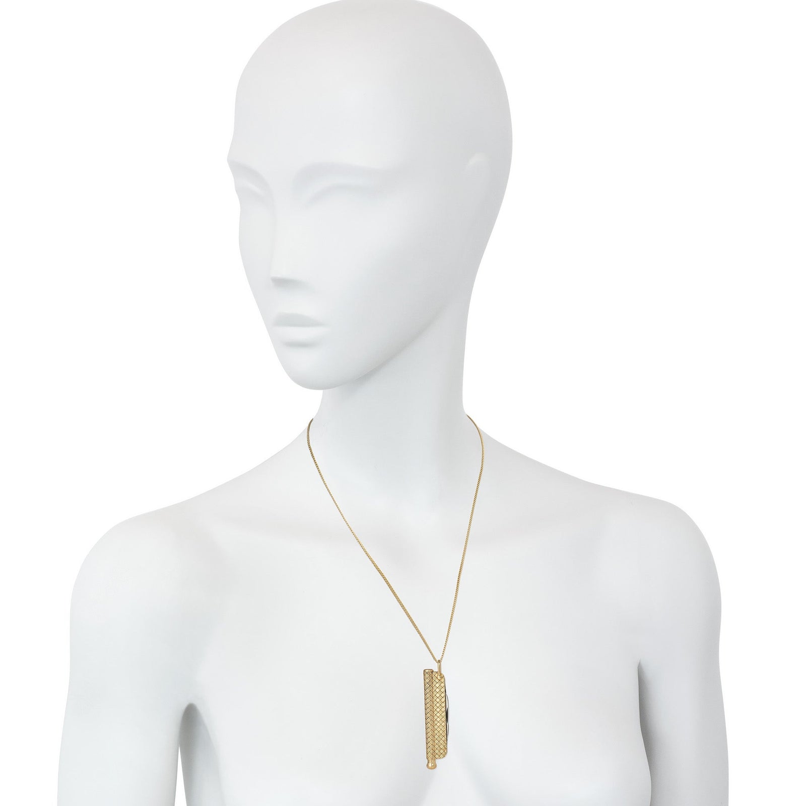 Tiffany Retro gold basket weave pen and knife pendant