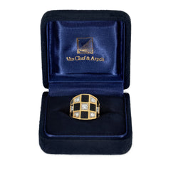 Van Cleef & Aprels onyx and diamond checkerboard ring