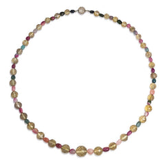 Smoky quartz and tourmaline bead necklace