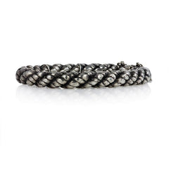Antique braided silver "Mizpah" bangle