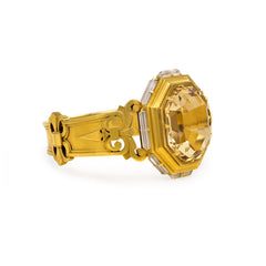 Antique gold and citrine bangle