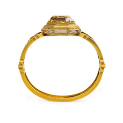 Antique gold and citrine bangle