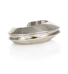 Grooved silver cuff bracelet