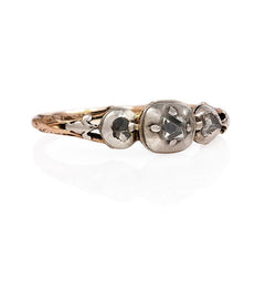Antique three-stone diamond ring