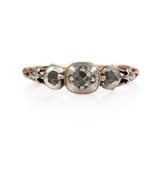 Antique three-stone diamond ring