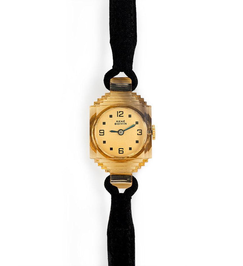 René Boivin Art Deco carved citrine watch