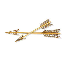Antique crossed arrows rose-cut diamond brooch