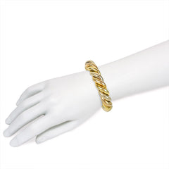 Three-color gold twist bangle