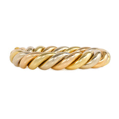 Three-color gold twist bangle