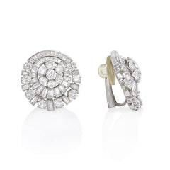 Diamond earrings of circular radiating design