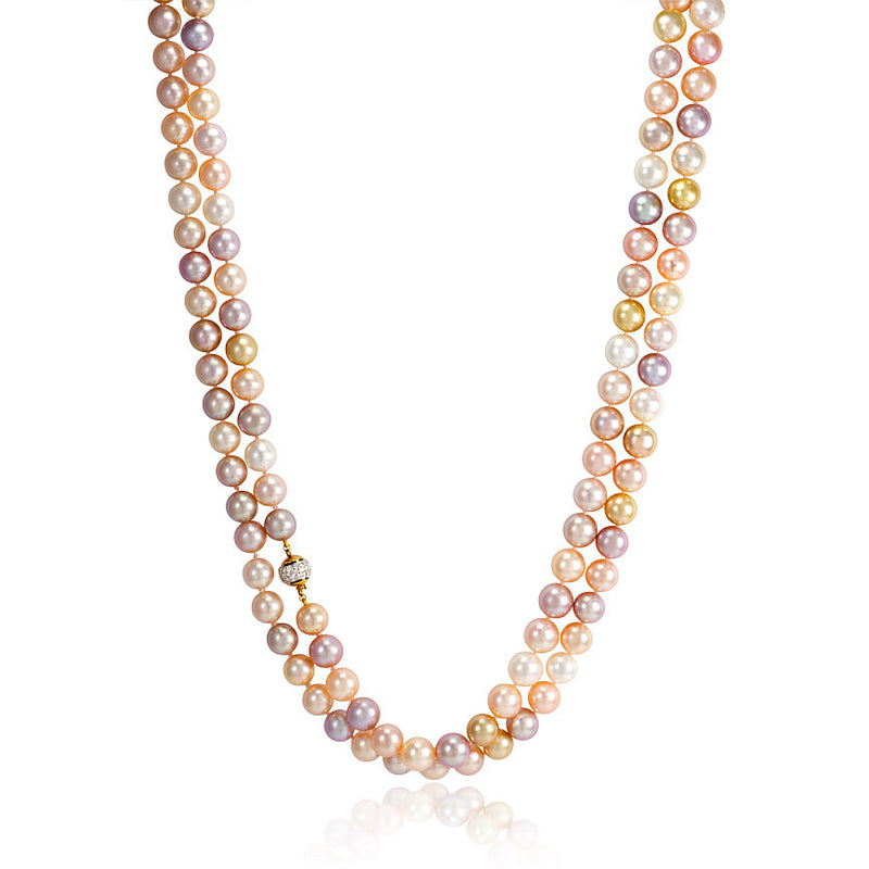 Two-strand South Sea and freshwater pearl necklace