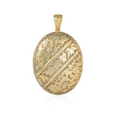 Antique gold double-sided engraved locket