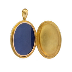 Antique gold and pavé pearl locket
