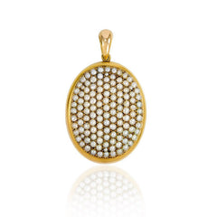 Antique gold and pavé pearl locket