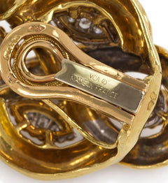 Gold and diamond earrings of knotted design, Van Cleef & Arpels
