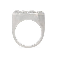 French Art Deco oval pavé diamond ring