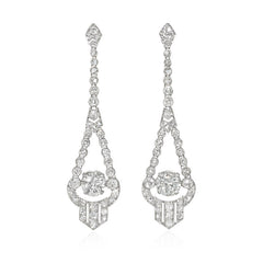 Art Deco old cut diamond and platinum earrings