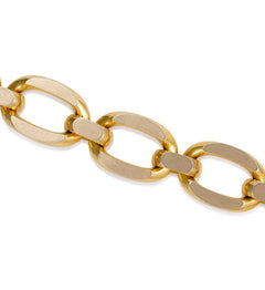 Gold flattened link bracelet