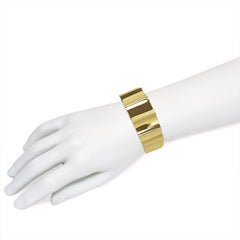 Gold scalloped cuff bracelet