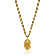 Antique gold embossed locket and chain