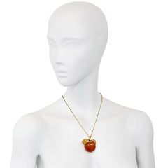 Gold and carnelian apple pendant