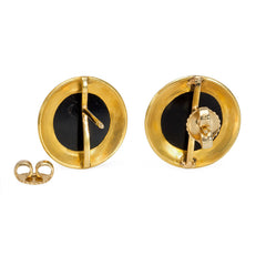 Antique gold and micromosaic flower earrings