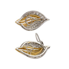 Gold wirework and pavé diamond earrings, Oscar Heyman