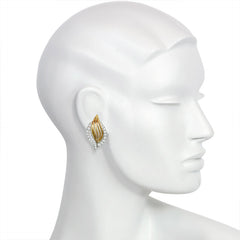 Gold wirework and pavé diamond earrings, Oscar Heyman