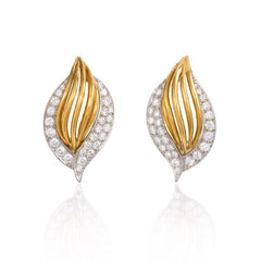 Gold wirework and pavé diamond earrings, Oscar Heyman